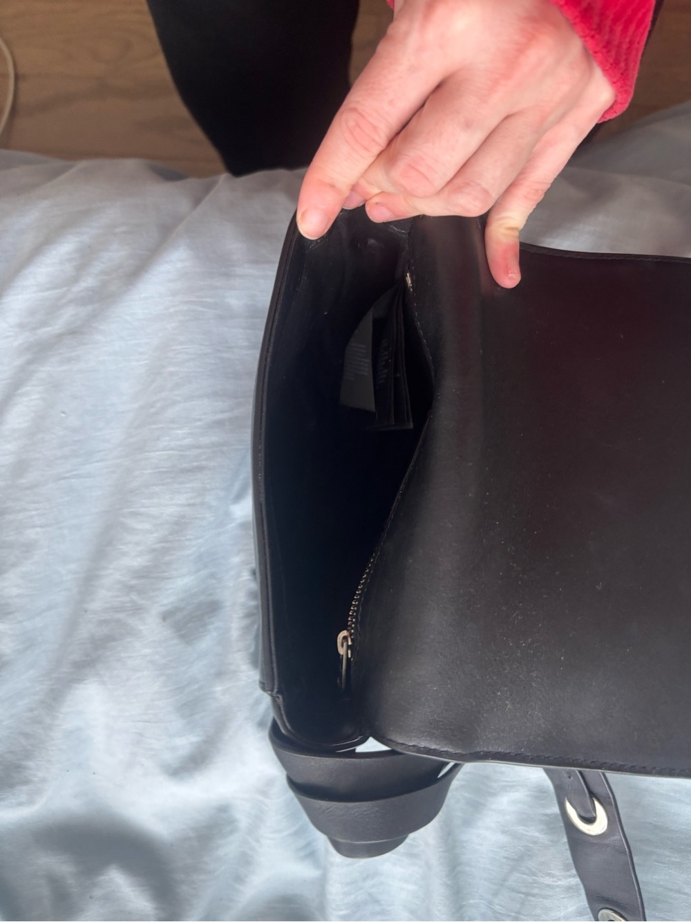 AllSaints Black Leather Crossbody Bag - Picture 4 of 4